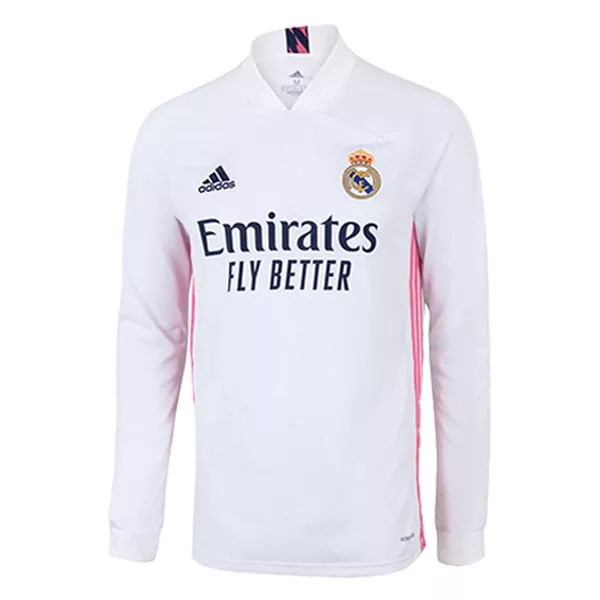 Camiseta Real Madrid Replica Primera Ropa ML 2020/21 Blanco